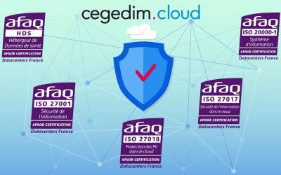 cegedim.cloud obtient de nouvelles certifications : Hébergeur de Données de Santé HDS et ISO 20000-1 : 2018