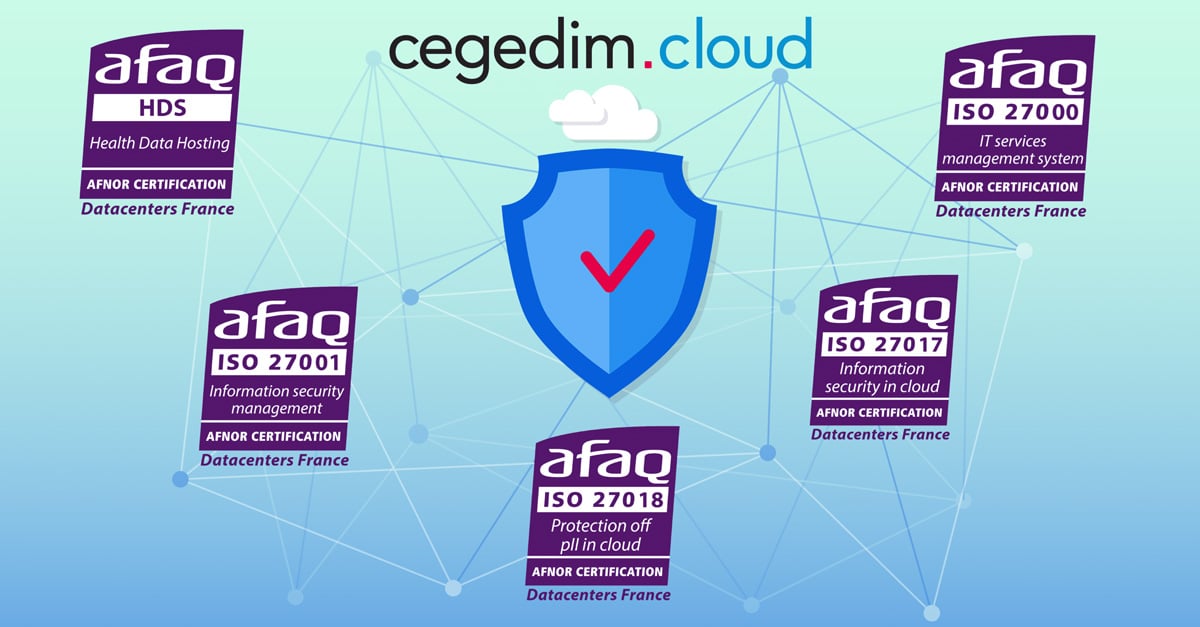 cegedim.cloud has obtained new certifications: HDS (Health Data Hosting) and ISO 20000-1: 2018